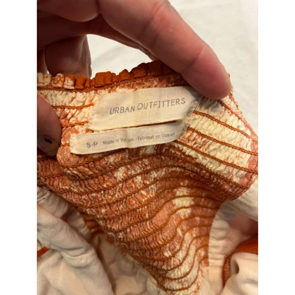 Urban Outfitters Rust Orange Postcard Print Mini Dress - Size Small (S/P)